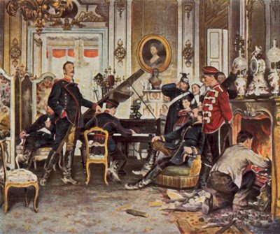 Im Bereitstellungsbereich außerhalb von Paris von Anton Alexander von (after) Werner