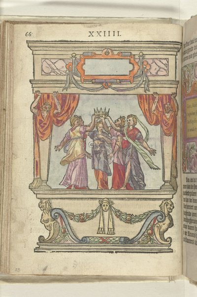 Szene mit den Personifikationen von Ruhm, Majestät, Großzügigkeit, Pracht und Bescheidenheit, 1578 von Antoni van Leest