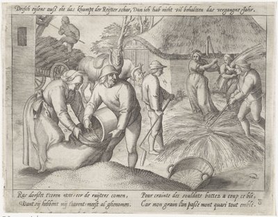 Dreschen des Getreides von Antonie Wierix (II) (possibly)
