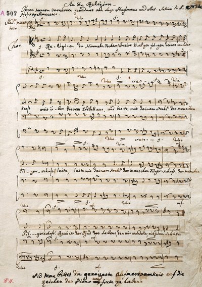 Autographierte Partitur des Oratoriums von Antonio Salieri (1750-1825) von Antonio (after) Salieri