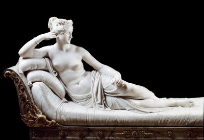 Pauline Bonaparte, Prinzessin Borghese (1780 - 1825), Schwester von Napoleon I., dargestellt als siegreiche Venus. Marmorskulptur von Antonio Canova (1804-1808), Rom, Galleria Borghese von Antonio Canova
