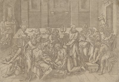 Jesus wäscht die Füße der Jünger, 1540-45 von Antonio Fantuzzi