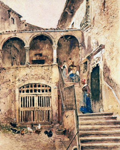 Innenhof eines Mietshauses von Antonio Mancini