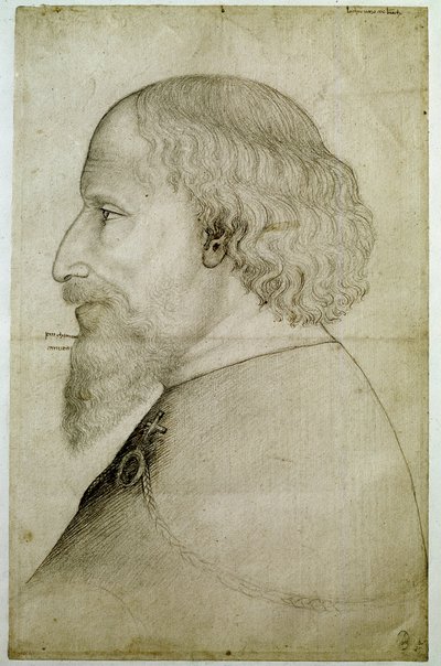 Kaiser Sigismund von Luxemburg (1368-1437), im Profil nach links. Zeichnung von Antonio di Puccio Pisano dit Pisanello (vor 1395-1455) von Antonio Pisanello