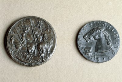 Medaille von Francesco Sforza, Herr von Cremona, zu Pferd (Bronze) von Antonio Pisanello