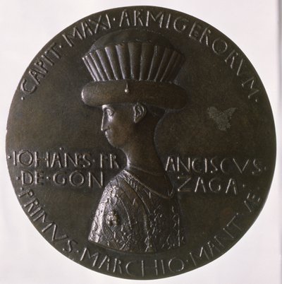 Porträtmedaille, die Gianfrancesco Gonzaga (13945-1444) darstellt, 1446-8 von Antonio Pisanello