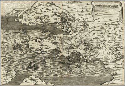 Antonio Salamanca 1538 Il Vero Disegnio In Sui Propio Luogho Ritratto Del In Felice Paese Di Posuolo Quale E. M. 60 et del Monte di Nuovo Nato In Mare Et In Terra , , , 29 de Setenbre 1538 von Antonio Salamanca