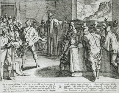 Konferenz über die Maßnahmen bei Annäherung der neuen römischen Truppen über die Alpen von Antonio Tempesta