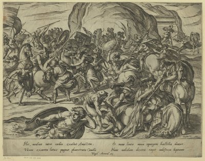 Der Tod von Camillus im Kampf zwischen Griechen und Römern von Antonio Tempesta