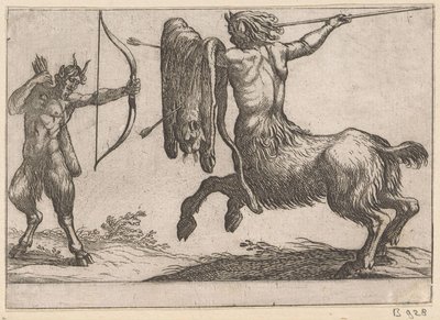 Ein Zentaur greift einen Satyr an von Antonio Tempesta