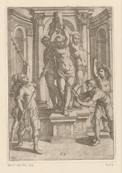 Folterung mit Stöcken mit scharfen Spitzen von Antonio Tempesta