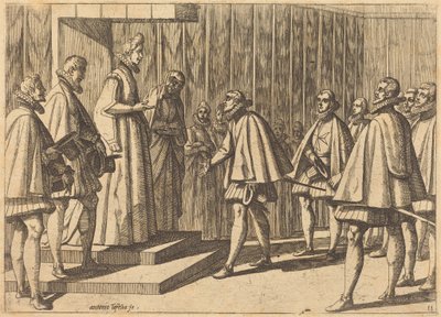 Italienischer Prinz vor Margarete von Österreich von Antonio Tempesta