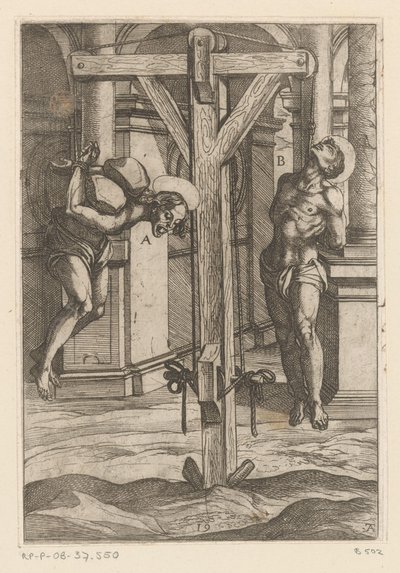 Kreuzigung Martyrien christlicher Märtyrer (Serientitel) Varia tormentorum et supplicioru crudelium (...) (Serientitel) von Antonio Tempesta