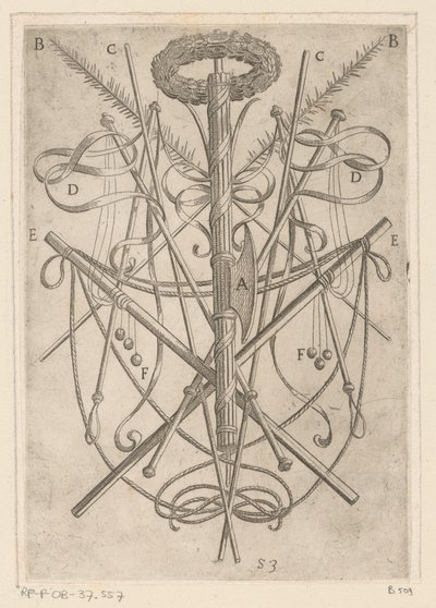 Ornament mit Folterwerkzeugen von Antonio Tempesta