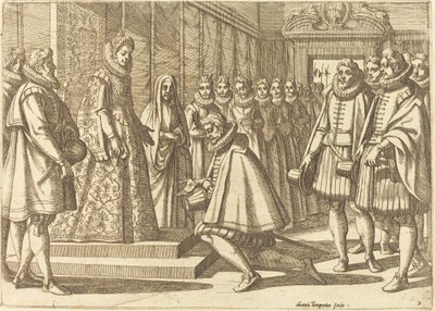 Philipp von Spanien vor Margarete von Österreich von Antonio Tempesta