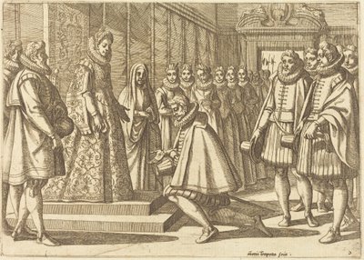 Philipp von Spanien vor Margarete von Österreich von Antonio Tempesta
