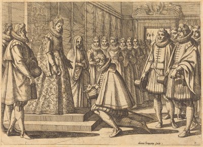 Philipp von Spanien vor Margarete von Österreich von Antonio Tempesta