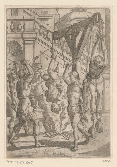 Verbrennung kopfüber hängend und Schlagen von Antonio Tempesta