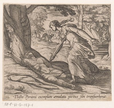 Selbstmord von Thisbe von Antonio Tempesta