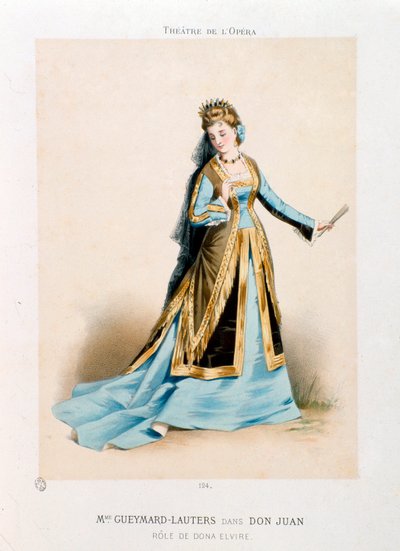 Sängerin Pauline Lauters-Gueymard als Dona Elvira in Mozarts Oper Don Giovanni (Don Juan) von Antony Paul Emile Morlon