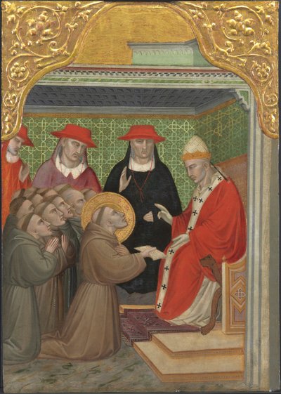 Der heilige Franziskus vor dem Papst von Aretino Luca Spinello or Spinelli