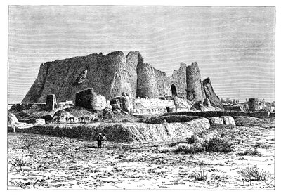 Die zerstörte Festung von Veramin, Persien Iran, 1895 von Armand Kohl