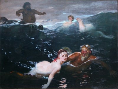 Spielen in den Wellen von Arnold Böcklin