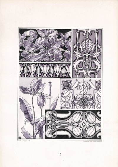 Stilisierte Lilienmotive in verschiedenen ornamentalen Formen von Arnold Lyongrün