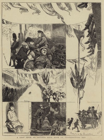 Ein Blatt aus dem Notizbuch eines Künstlers am Erntedankfest von Arthur Boyd Houghton