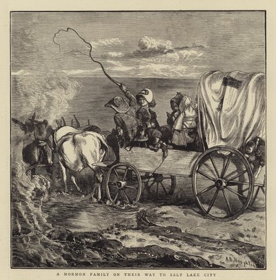 Eine Mormonenfamilie auf dem Weg nach Salt Lake City von Arthur Boyd Houghton