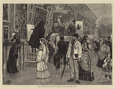 Kunststudenten kopieren Bilder im Louvre, Paris von Arthur Boyd Houghton