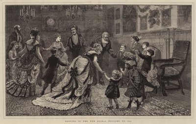 Tanz ins neue Jahr, ein Willkommen für 1873 von Arthur Boyd Houghton