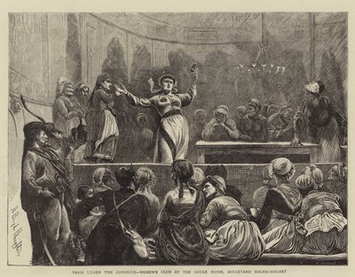 Paris unter der Kommune, Frauenclub im Boule Noire, Boulevard Rochechouart von Arthur Boyd Houghton