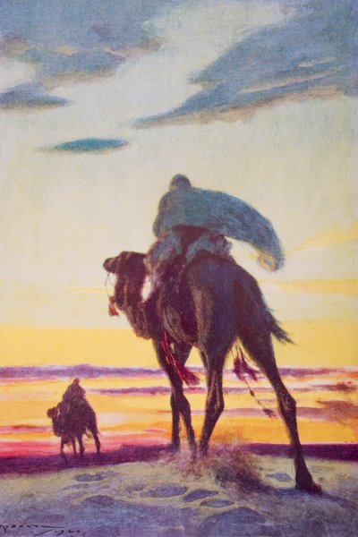 Die Flucht Mohammeds nach Medina, Illustration aus 