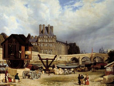 Die Tuilerien und die Königsbrücke. Gemälde von Arthur Henry Roberts (1819-1900) von Arthur Henri Roberts
