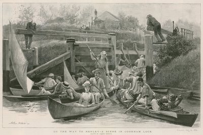 Auf dem Weg nach Henley - eine Szene in Cookham Lock von Arthur Hopkins