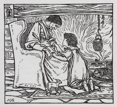 Hans Christian Andersen: Das Mädchen, das auf das Brot trat von Arthur Joseph Gaskin