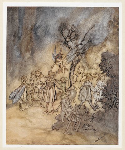 AKT IV: Szene I, Zeile 138 Enter certain Reapers, properly habited. Juno and Ceres send Iris to fetch some nymphs and reapers to perform a country dance. von Arthur Rackham