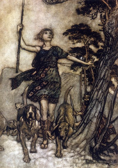 Illustration für Ein Sommernachtstraum von William Shakespeare von Arthur Rackham