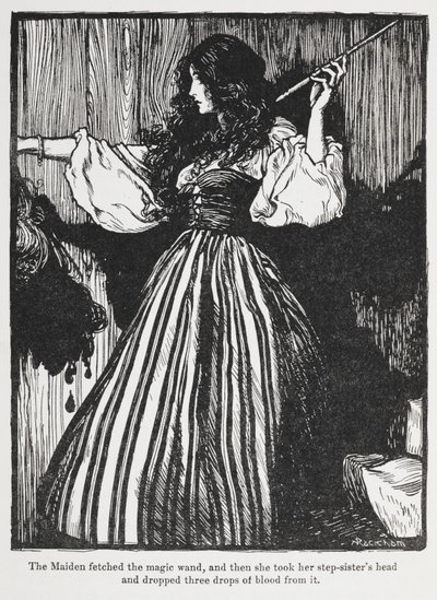 Illustration eines Mädchens im gestreiften Kleid aus 