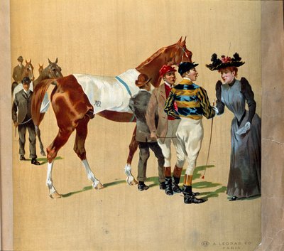 Pferderennen: die letzten Tipps vor dem Rennen, frühes 20. Jahrhundert von Artist Unknown