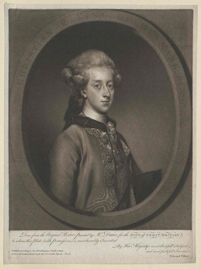 König von Dänemark Christian VII von Artist Unknown