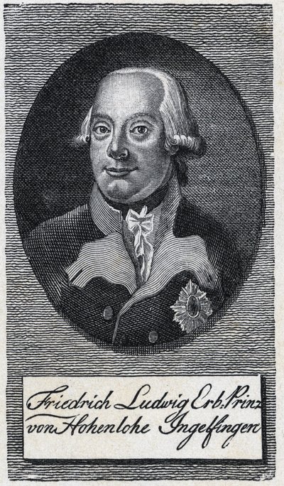 Porträt von Frederic-Louis von Hohenlohe-Ingelfingen von Artist Unknown