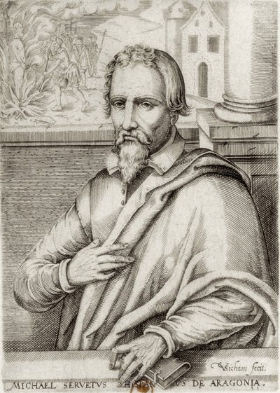 Miguel Servet (1511-1553). Spanischer Arzt und Theologe. Xylographie. FRANKREICH. ILE-DE-FRANCE. Paris. Nationalbibliothek von Artist Unknown