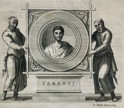 Publius Terentius Afer (190-154 v. Chr.). Dramatiker während der Römischen Republik. Gravur. 1736. Gravur von Artist Unknown