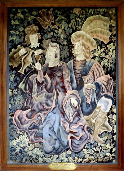 Wandteppich, der Thibault IV. von Champagne und Blanche von Kastilien darstellt von Artist Unknown