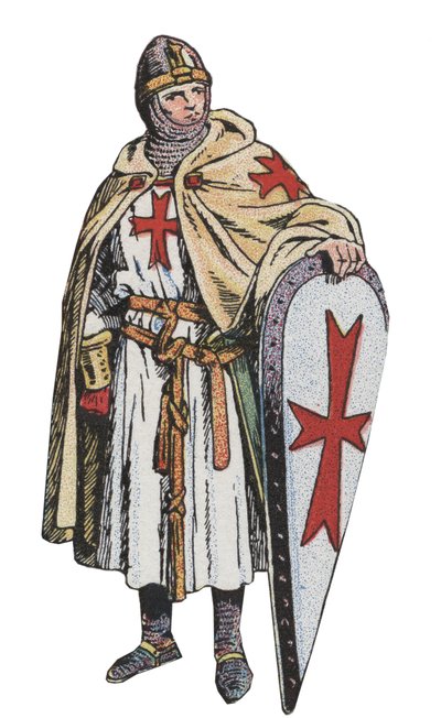 Die Tempelritter - Stich - Templer im 13. Jahrhundert von Artist Unknown