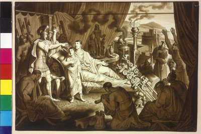 Die sterbende Frau Kaiser Mark Aurel rät Pertinax seinem Sohn Commodus von Artist Unknown