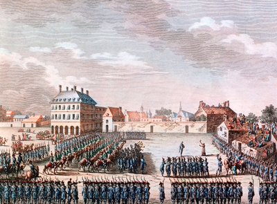 Krieg der Vendée: Erschießung von François Athanase De Charette de la Contrie, General der Vendeer Armeen, 29. März von Artist Unknown