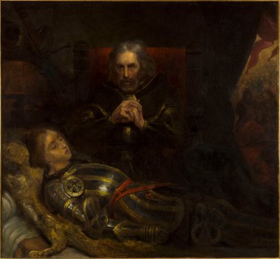 Eberhard, Graf von Württemberg, weint um den Tod seines Sohnes, genannt der Larmoyeur von Ary Scheffer